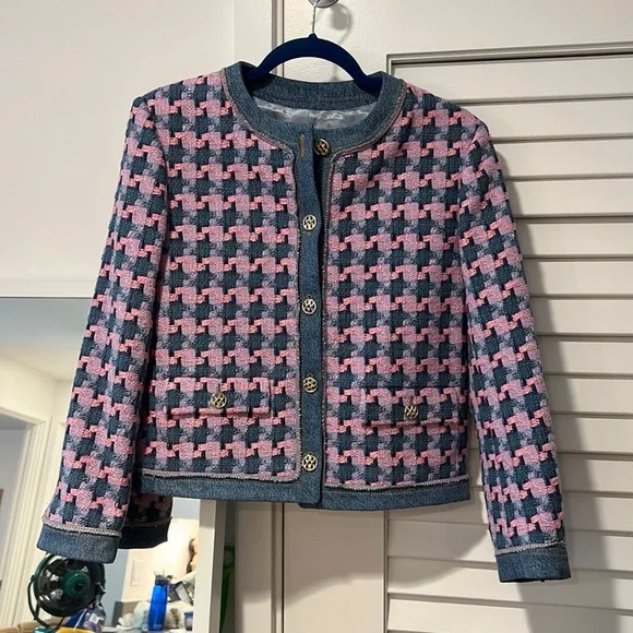 Sandro Jackets Coats Sandro Philipa Denim Tweed Jacket